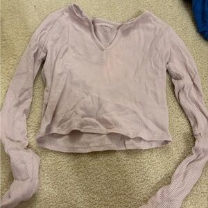 Pacsun Tan Long Sleeve Crop Top